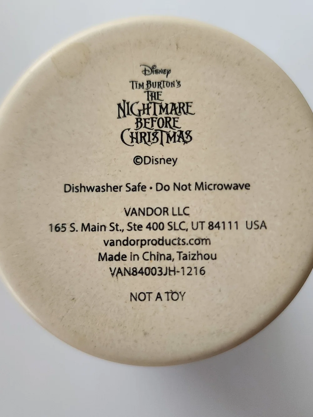 Disney Nightmare Before Christmas Jack Beige Cup Plastic Drinking Approx 7 in